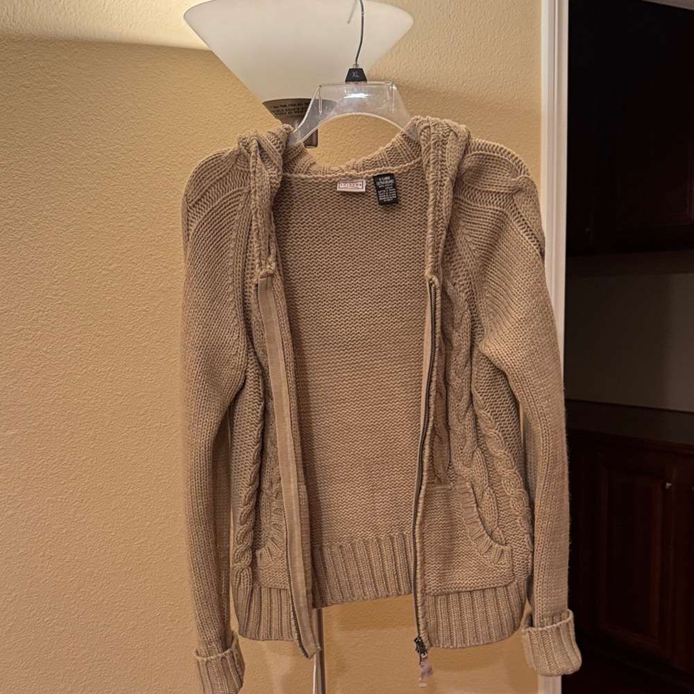 Arizona Jean Company Tan Hooded Cardigan